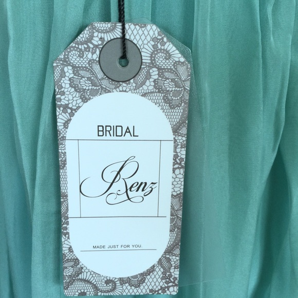 Chiffon & Lace sea glass blue prom / wedding dress - Picture 6 of 6